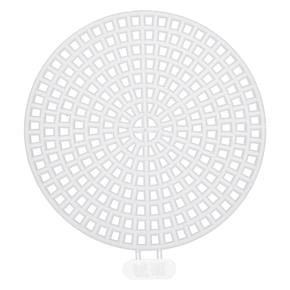MECCANIXITY 5pcs 2.4" Plastic Mesh Canvas Sheet 16 Count Round Needlepoint Blank Canvas for Embroidery Knit Crochet Acrylic Yarn Crafting, White