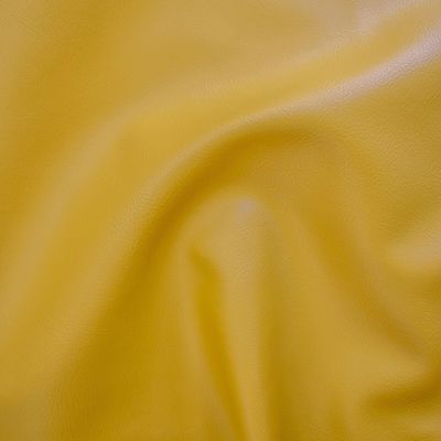 Fabric Mart Direct Mustard Yellow 75% PVC Faux Leather Fabric By The Yard, 5 Continuous Yards 54 inches Width Solid Color Yellow Faux Leather Fabric, Wholesale Faux Leather Upholstery