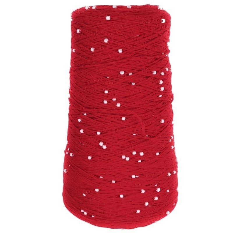 4 * 50g/Ball=200grams Summer Mercerized Cotton Yarn Pearl Bead Yarn DIY Hand Woven Rag Doll Knitting Wool Blanket (Color : White)