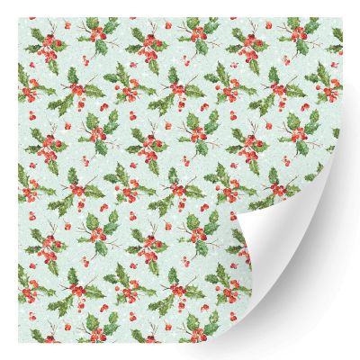 HTV4U Glitter Christmas Patterned Heat Transfer Vinyl (Christmas Flower, 12" x 5 Yards) - Sparkle Textured Printed Patterned Iron on Vinyl, Heat Press Transfer Paper