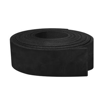 ELW 5-6 oz (2-2.4mm) Nappa Oil Tanned & Waxy Finish Leather Belt Grade Straps | Size: 10"x50" (25.4x127cm) | Black Color | Full Grain Craftsman A/B Grade Natural Cowhide, DIY, Crafting, Strips
