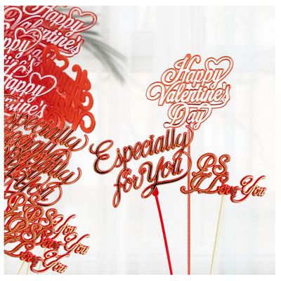 Factory Direct Craft Valentine Floral Pick Assortment of 36 - Sentiment Floral Picks for Arrangements and Decorating (3-1/4 to 4 Inches Wide)