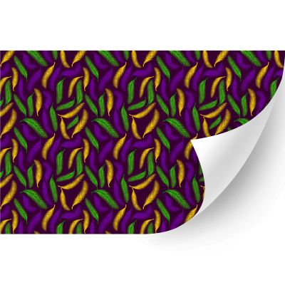 HTV4U Puff Mardi Gras Heat Transfer Vinyl (Mardi Gras Feather, 20" x 3 Yards) - 3D Patterned Printed, Puffy Heat Press Transfer Paper Film, DIY Craft
