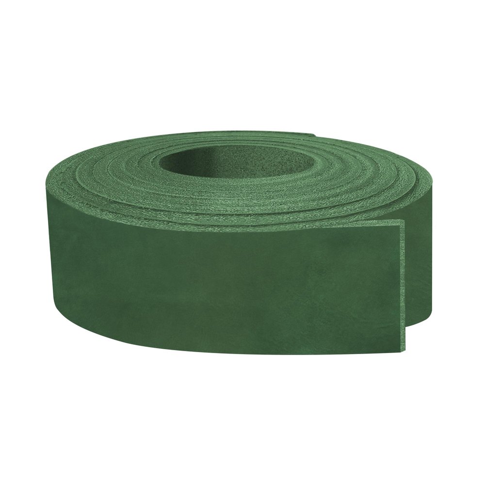 ELW 5-6 oz (2-2.4mm) Nappa Oil Tanned & Waxy Finish Leather Belt Grade Straps | Size: 10"x60" (25.4x152cm) | Green Color | Full Grain Craftsman A/B Grade Natural Cowhide, DIY, Crafting, Strips