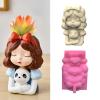 atcdfuw 3Pcs Sunflower Girl Resin Mold Cute Girl Concrete Casting Mould Handmade Epoxy Resin Silicone Mould Pen Holder Molds DIY view 3