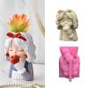 atcdfuw 3Pcs Sunflower Girl Resin Mold Cute Girl Concrete Casting Mould Handmade Epoxy Resin Silicone Mould Pen Holder Molds DIY view 4