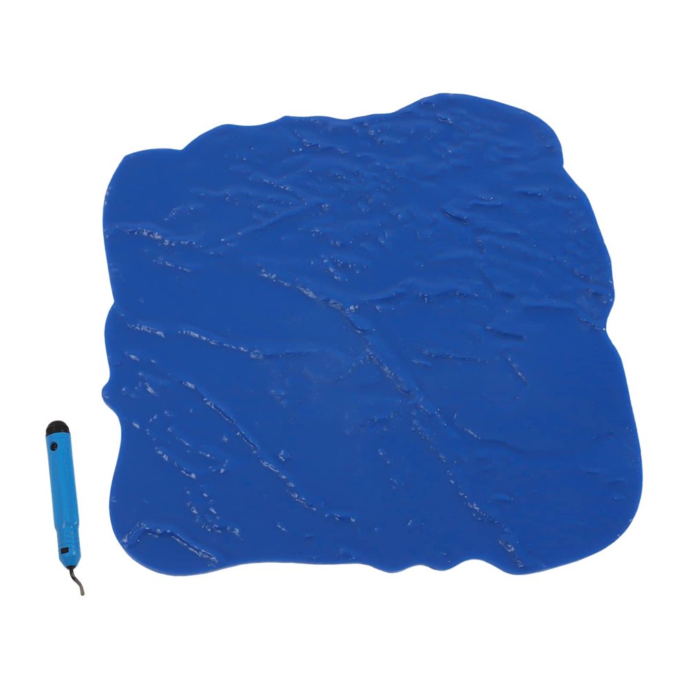 Concrete Floor Stamp Mold 12" x 12" Concrete Stamps Mats Set Seamless Concrete Texture Skin Slate Pattern Blue