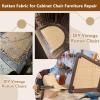 Natural Cane Webbing Rattan Fabric Roll, V Shape Rattan Webbing Sheet Woven Open Mesh Net Wicker Material for Furniture Repair,Pole Wrap Rattan Webbing Roll for Chair, Cabinet, Bed,Door, Basket ( Size view 3
