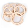 Coadura 10 PCS 6 Inch (150mm) Unfinished Wooden Rings for Crafts - Natural Wood Rings for Macrame, Jewelry Making, and DIY Projects - 150mm Wooden Hoops view 1