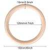 Coadura 10 PCS 6 Inch (150mm) Unfinished Wooden Rings for Crafts - Natural Wood Rings for Macrame, Jewelry Making, and DIY Projects - 150mm Wooden Hoops view 2