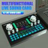 Live Sound Card, Professional Audio Mixer with Sound Effects & Voice Changer, Bluetooth 48V Phantom Power Audio Interface Sound Board for Podcast Recording, Live Streaming, Gaming view 2