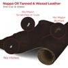 ELW 5-6 oz (2-2.4mm) Nappa Oil Tanned & Waxy Finish Leather Pre-Cuts & Hides | Size: 2 PCS 4-6 SQ FT | Lead Color | Full Grain Genuine Craftsman Grade A/B, Leatherworking, Sheets view 4