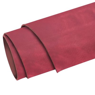 ELW 5-6 oz (2-2.4mm) Nappa Oil Tanned & Waxy Finish Leather Pre-Cuts & Hides | Size: 12"x12" (30.4-30.5 cm) | Red Color | Full Grain Genuine Craftsman Grade A/B, Leatherworking, Sheets