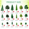 Skylety 70 Pieces Model Trees 6.3-1.2 Inch Mixed Miniature Toy Trees Diorama Supplies Fake Plants for Train Scenery Architecture DIY Crafts, Building Model Scenery Landscape Natural Green(Vintage) view 2