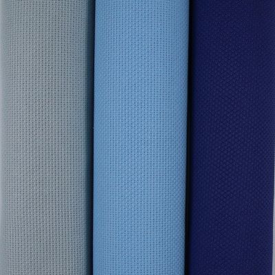 KCS 3 pc of 15" x 18"(38cmx45cm) Counted Cross Stitch Cotton Aida Cloth Needlework Rolled Fabric Box,16CT,Sea Foam+Light Blue+Royal Blue
