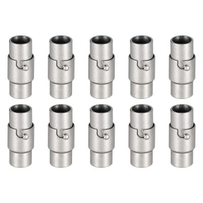 Uxcell Leather Cord End Clasp, 10pcs 5mm Hole Leather Clasps, Cord End Caps Closures for Jewelry Making DIY Crafts, Grey