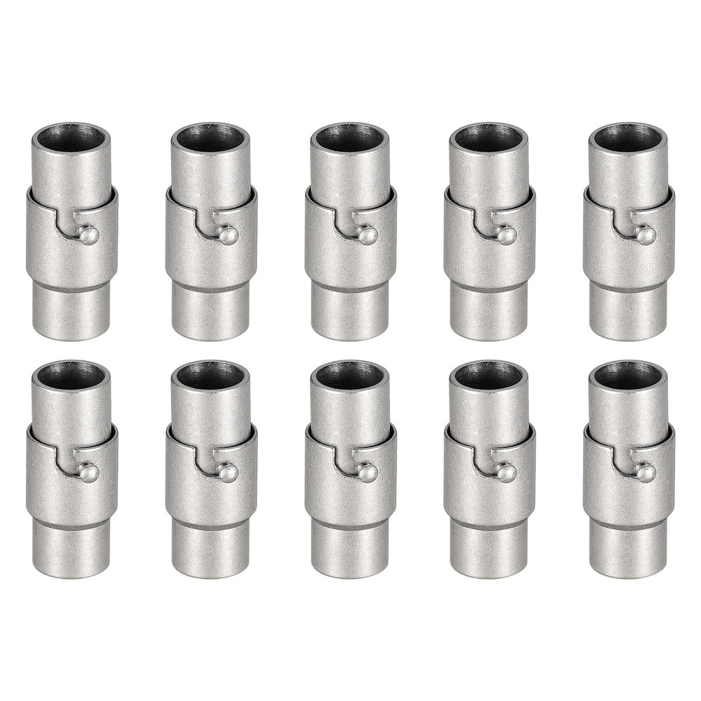 Uxcell Leather Cord End Clasp, 10pcs 5mm Hole Leather Clasps, Cord End Caps Closures for Jewelry Making DIY Crafts, Grey