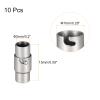Uxcell Leather Cord End Clasp, 10pcs 5mm Hole Leather Clasps, Cord End Caps Closures for Jewelry Making DIY Crafts, Grey view 2