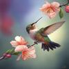 Treff 5D Diamond Painting DIY Hummingbird Peach Blossom-Painting by Numbers Diamond Art Full Drill Embroidery Canvas Rhinestone Cross Stitch Wall Art Living Room Bedroom Home Decoration 16x20 Inch view 1