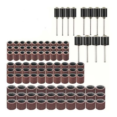 102 pcs Sanding Band Sand Drum, Abrasive Sanding Grinding Polishing Tool Sandpapers Band Drums for Ceramics, Stone, Glass, Wood