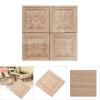 Gavigain Wood Carved Decal, 4Pcs Carving Checkered Applique Unpainted Decal for Furniture Decoration, Woodcarving Decal Furniture Decoration (5#), Gavigainrzao0ytv9n-04 view 4