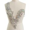 Unique Design handsewing Beads Applique sew on Rhinestones Crystal Sequins Tassel Patches Trimming for One-Shoulder Dress Shining Decoration Accessories 20X9.4 inches (Clear AB) view 1