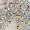 Unique Design handsewing Beads Applique sew on Rhinestones Crystal Sequins Tassel Patches Trimming for One-Shoulder Dress Shining Decoration Accessories 20X9.4 inches (Clear AB) view 3