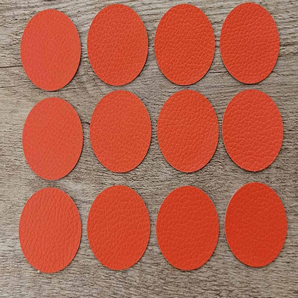 Round Leather Repair Patch for Furniture, Tape Self Adhesive for Couches Car Seat Sofa Jackets Handbags (OneSize,Orange)