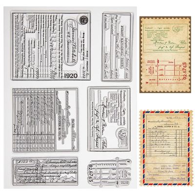 CRASPIRE Vintage Letterhead Clear Rubber Stamps Words Background Reusable Retro Transparent Silicone Stamp Seals for Journaling Card Making Scrapbooking Photo Album Decorative DIY Christmas Gifts