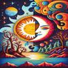 RMSGOZO Abstract Sun & Moon God Diamond Painting Kits for Adults Kids 16X16 Inch - Cartoon Diamond Painting, 5D Full Circle Diamond Cross Stitch Kits for Room Decor Wall Decor Gifts view 1