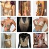 48x160cm Sparkly Metal Mesh Fabric Chainmail Jewelry Metallic Cloth Sequined Craft Fabric Cuttable for Clothing Bag Making Party Shoes Pet Clothing Decorations Accessories (Gold 48x160cm) view 4