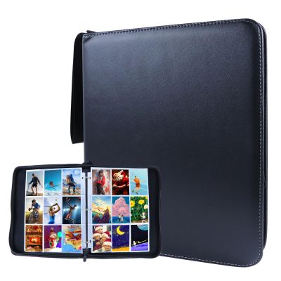 900 Pocket Trading Card Binder, PU Cover Zip Binder Easy to Add or Remove Cards 50 Pages Trading Card Album Display Holder for Standard-sized Baseball, Football, Basketball Cards