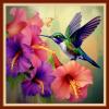 DMCVIVR Stamped Cross Stitch Kits for Beginners Adults Needlepoint Kits for Beginners Embroidery Kits for Adults Crossstitch Kit for Beginners 11CT-Hummingbird 18x18 inch view 1