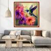 DMCVIVR Stamped Cross Stitch Kits for Beginners Adults Needlepoint Kits for Beginners Embroidery Kits for Adults Crossstitch Kit for Beginners 11CT-Hummingbird 18x18 inch view 2