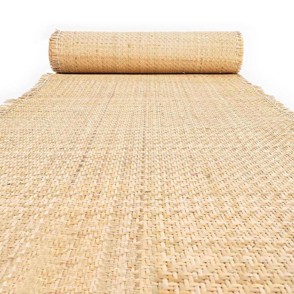 Natural Rattan Fabric Roll Closed Mesh Cane Webbing,Pre-Woven Rattan Webbing Sheet Cane Net,Chair Furniture Repair Wicker Caning Material,Pole Wrap Cane Webbing Roll for Chair,Cabinet,Bed,Door,Basket