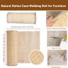Natural Rattan Fabric Roll Closed Mesh Cane Webbing,Pre-Woven Rattan Webbing Sheet Cane Net,Chair Furniture Repair Wicker Caning Material,Pole Wrap Cane Webbing Roll for Chair,Cabinet,Bed,Door,Basket view 2