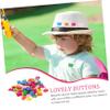 TEHAUX 100pcs Cartoon Butterfly Button Animal Buttons 2 Holes Buttons Scrapbooking Decorative Rustic Cartoon Sewing Small Butterfly Women's Wood Flat view 2