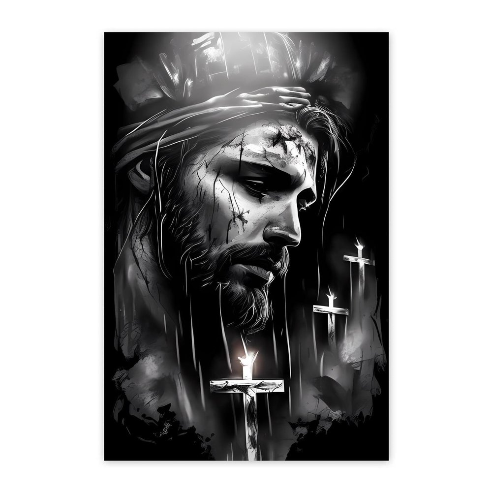 Gabbana Diamond Painting Cross Jesus DIY Full Circle Diamond Art Adult Handmade Cross Stitch Kit, Jesus Diamond Art Bedroom Wall Decor 20x30 Inch