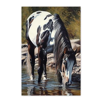 Gabbana Black White Horse Diamond Painting Kits for Adults, Full Round Diamond Art Kits 5D Horse Diamond Art, Personalized Gifts for Family and Friends Room Wall Decor 20x30 Inch