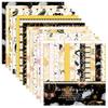 GLKTOPO 24 Sheets Festival Celebration Scrapbook Paper Black Gold Patterned 6 Inches Single-Sided Square Craft Paper Happy New Year Decor Origami Paper for Gift Card Making - 12 Design (Gold, M) view 1