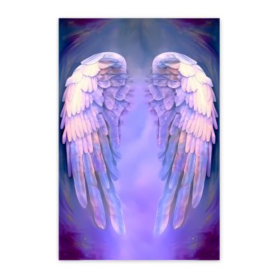 Gabbana Angel Diamond Painting Kits Purple Wings, 5D DIY Full Circle Diamond Cross Stitch Kit for Adults, Bar Decoration and Relax Gift 12x16 Inch