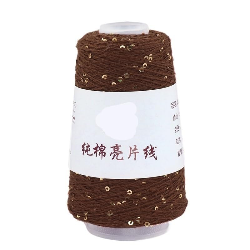 100g Pure Cotton DIY Hand Knitted Fine Wool Hand Knitted Crochet Thread Shawl Crochet Thread (Color : 20 Brown)