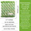 Mini Watercolor Book,Travel Watercolor Notebook,Embroidery Watercolor Book,140 Lb/300 GSM Art Paper for Drawing and Painting.(24 Sheets of Paper)(Green, 4.7 inches by 4.7 inches) view 2