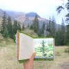 Mini Watercolor Book,Travel Watercolor Notebook,Embroidery Watercolor Book,140 Lb/300 GSM Art Paper for Drawing and Painting.(24 Sheets of Paper)(Green, 4.7 inches by 4.7 inches) view 3