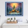 Dooxvey Cross Stitch Kit for Adults Beginners - Stamped Needlepoint Embroidery Pattern - Elk Christmas Tree 16x20 Inch - 11CT Full Range view 2