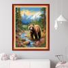 Dooxvey Cross Stitch Kit for Adults Beginners - Stamped Needlepoint Embroidery Pattern, Forest Bear 16x20 Inch, 11CT, Artpattern36 view 2