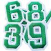 Bfuee 30 Pieces Iron on Number Patches,Embroidered Numbers 0-9 Applique,Numberes Patches for Clothes, Dress, Hat, Socks, Jeans, DIY Accessories Green view 1