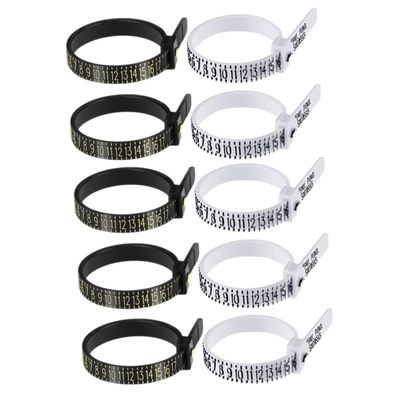 10pcs Ring Sizer Tool Accurate Ring Measurement Gauge for Men and Women Finger Lightweight and Portable Jewelry Sizing Style