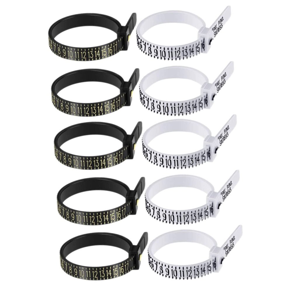 10pcs Ring Sizer Tool Accurate Ring Measurement Gauge for Men and Women Finger Lightweight and Portable Jewelry Sizing Style