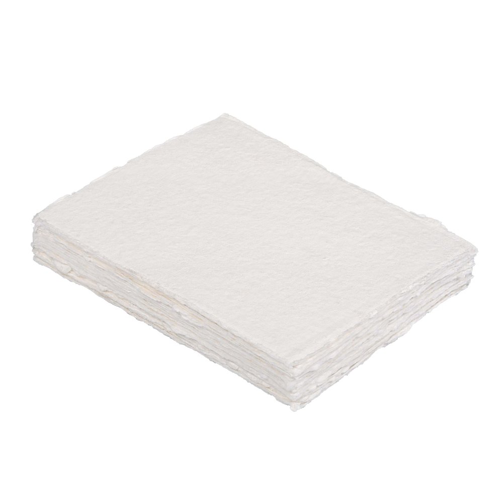 LEATHER VILLAGE Watercolor Paper, 140lb(300gsm), 7x5 Inches, 25 Sheets, Handmade Deckle Edge Paper, Textured, Mixed Media, Cold Press Pad for Calligraphy, Sketching, Crafts and Painting